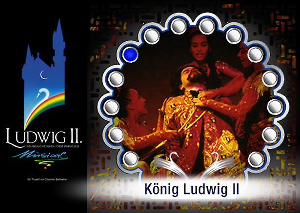 König Ludwig Musical - Pfauenthron als Navigator • Anzeigezustand in Vorhangtechnik von Tomm Everett